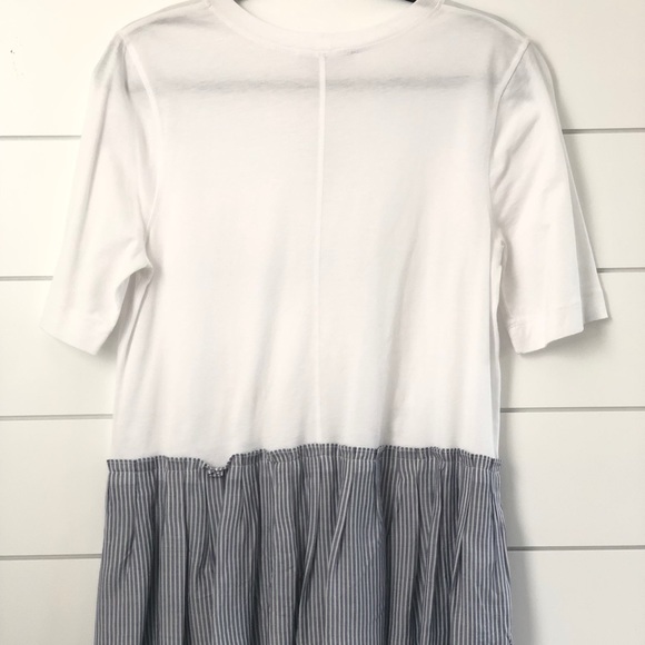 NEW White Tee with Striped Peplum - Picture 2 of 3